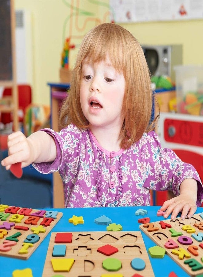 Finalize Wooden Learning Educational ABCD Board for Kids, Activity Toys for Toddlers & Preschoolers | ABCD Puzzle Set | Puzzle Toys for 2 Years Old Boys & Girls-Alphabets,Numbers,Shapes&Puzzles - Image 4